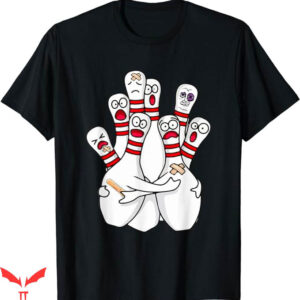 Green Bowling T-Shirt Bowling Scared Bowling Pins T-Shirt