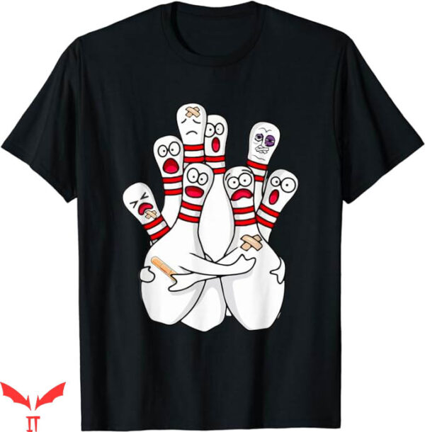 Green Bowling T-Shirt Bowling Scared Bowling Pins T-Shirt