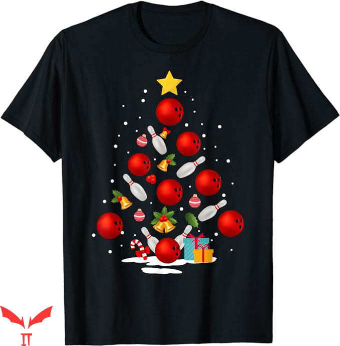 Green Bowling T-Shirt Christmas Tree Lights Xmas Gift Shirt Green Bowling T-Shirt Christmas Tree Lights Xmas Gift Shirt