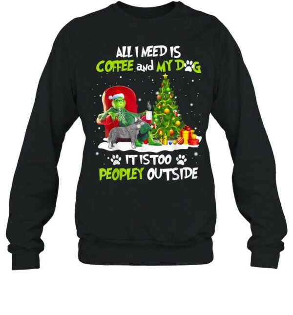 Grinch I Need Is Coffee And My Australian Cattle Christmas shirt