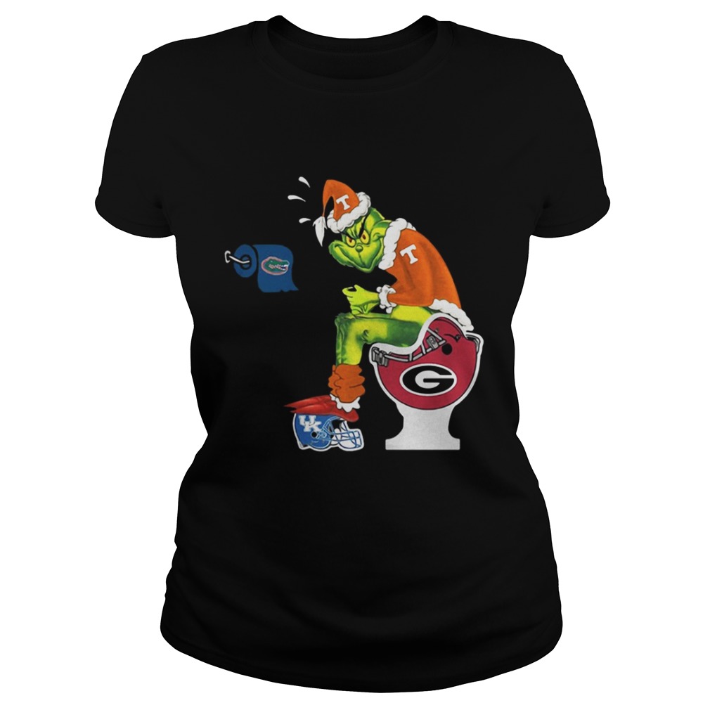 Grinch Santa Tennessee Volunteers toilet shirt Grinch Santa Tennessee Volunteers toilet shirt