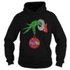 Grinch Santa holdings FedEx ornament Christmas shirt