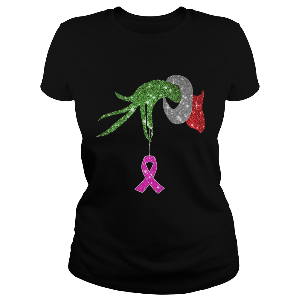Grinch hand holdings Breast Cancer ornament shirt Grinch hand holdings Breast Cancer ornament shirt