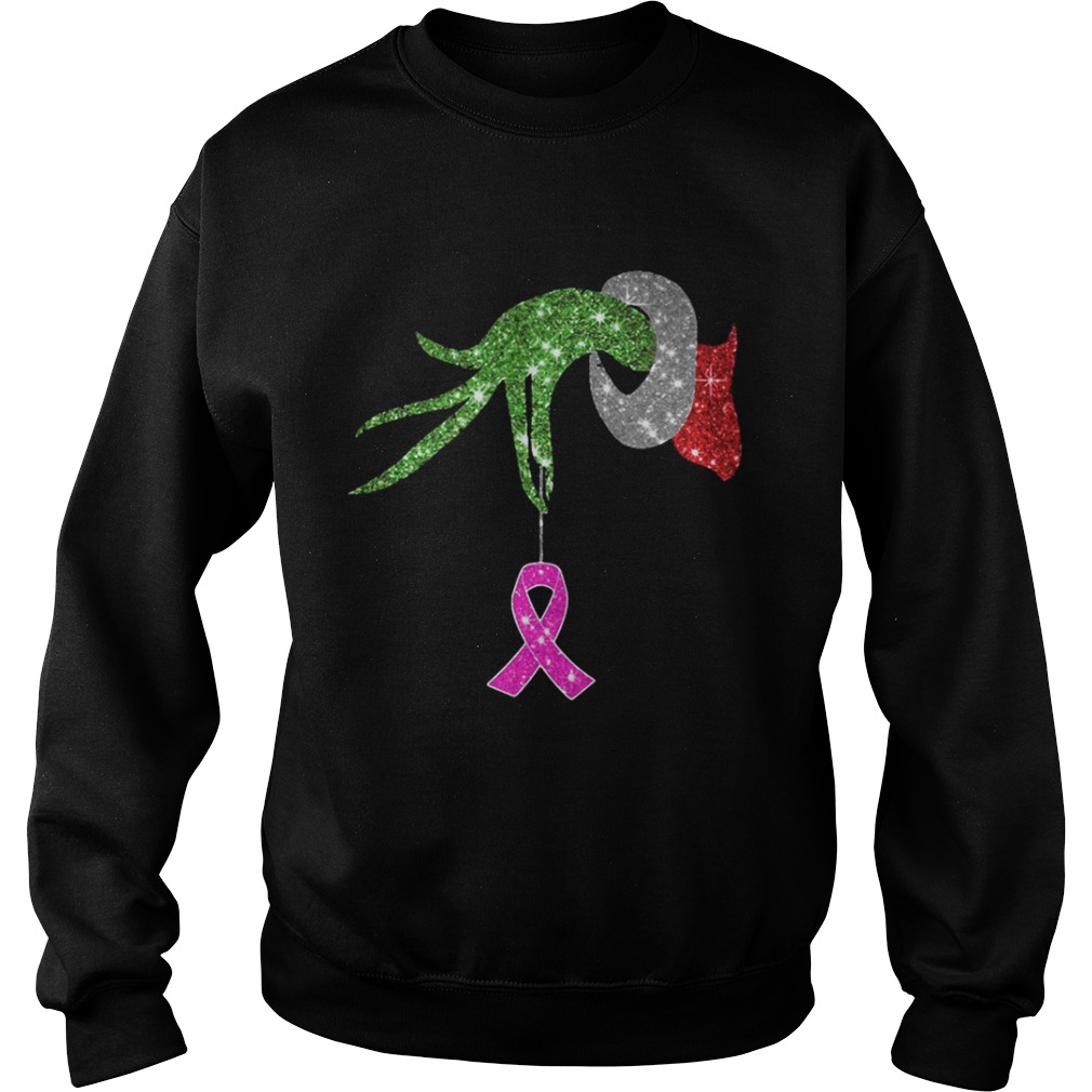 Grinch hand holdings Breast Cancer ornament shirt Grinch hand holdings Breast Cancer ornament shirt