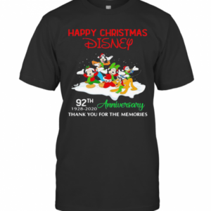 Happy Christmas Disney 92Th Anniversary Thank You For The Memories T-Shirt