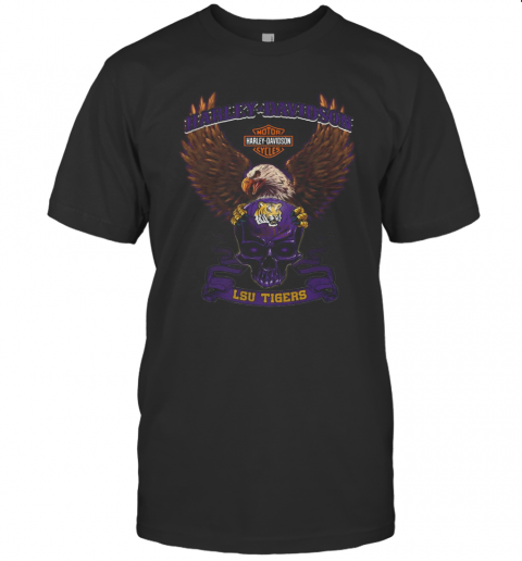 Harley Davidson Skull LSU Tigers T-Shirt Harley Davidson Skull LSU Tigers T-Shirt