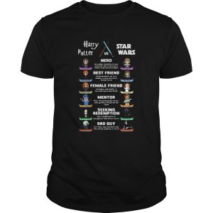 Harry Potter Vs Star Wars Hero Best Friend Female Friend Mentor Seeking Redemption Bad Guy shirt