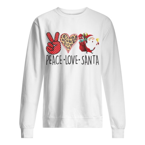 Hippie Peace Love Santa Claus Christmas shirt