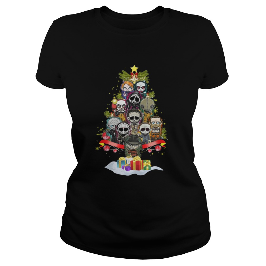 Horror Characters christmas tree shirt Horror Characters christmas tree shirt