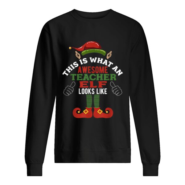 Hot Awesome Teacher Elf Funny Christmas shirt