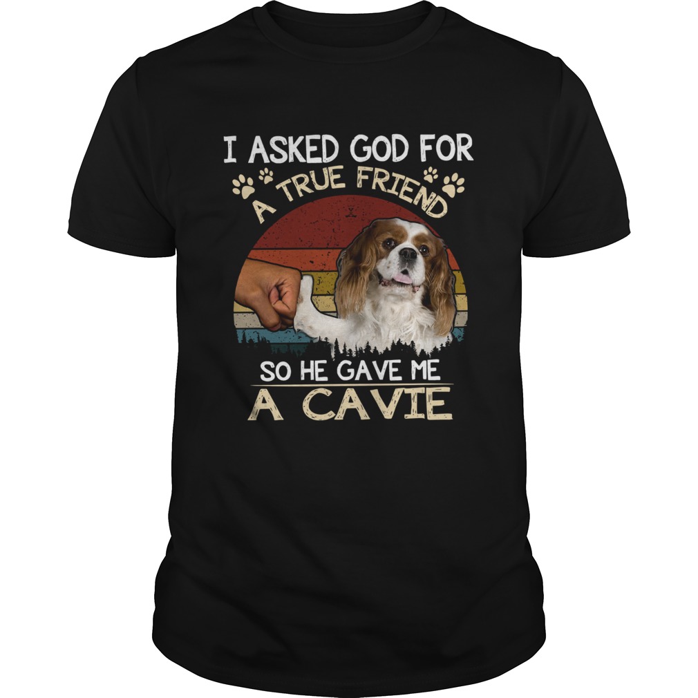 I Asked God For A True Friend So He Gave Me A Cavie dog Vintage shirt I Asked God For A True Friend So He Gave Me A Cavie dog Vintage shirt