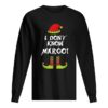I Don’t Know-Margo Elf Family Matching Christmas Lazy Pajama shirt