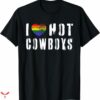I Love Cowboys T-shirt Rainbow Heart