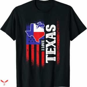 I Love Cowboys T-shirt Texas Flaf