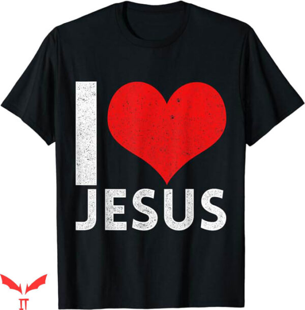 I Love Jesus T-Shirt Heart Jesus Christian T-Shirt Trending