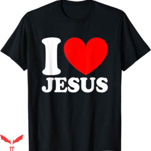 I Love Jesus T-Shirt I Red Heart Jesus Christian T-Shirt