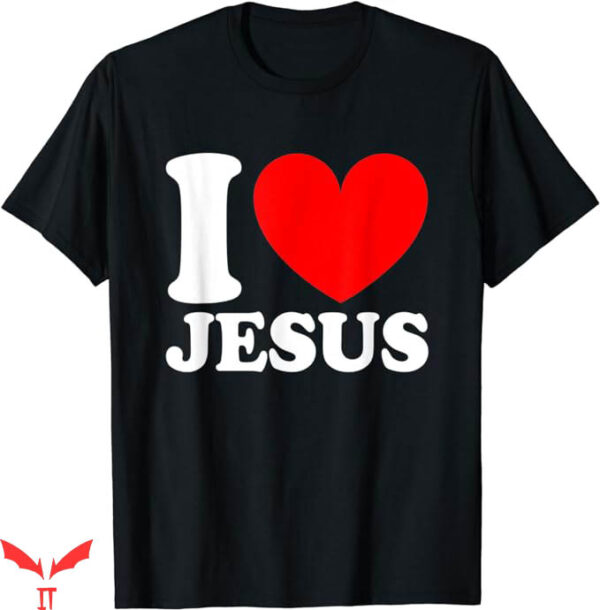 I Love Jesus T-Shirt I Red Heart Jesus Christian T-Shirt