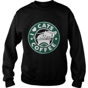 I love cats and coffee shirt 3