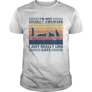 Im not socially awkward I just really like cats vintage shirt