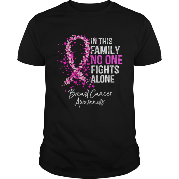 In This Family No One Fights Alone Breast Cancer Awareness TShirt