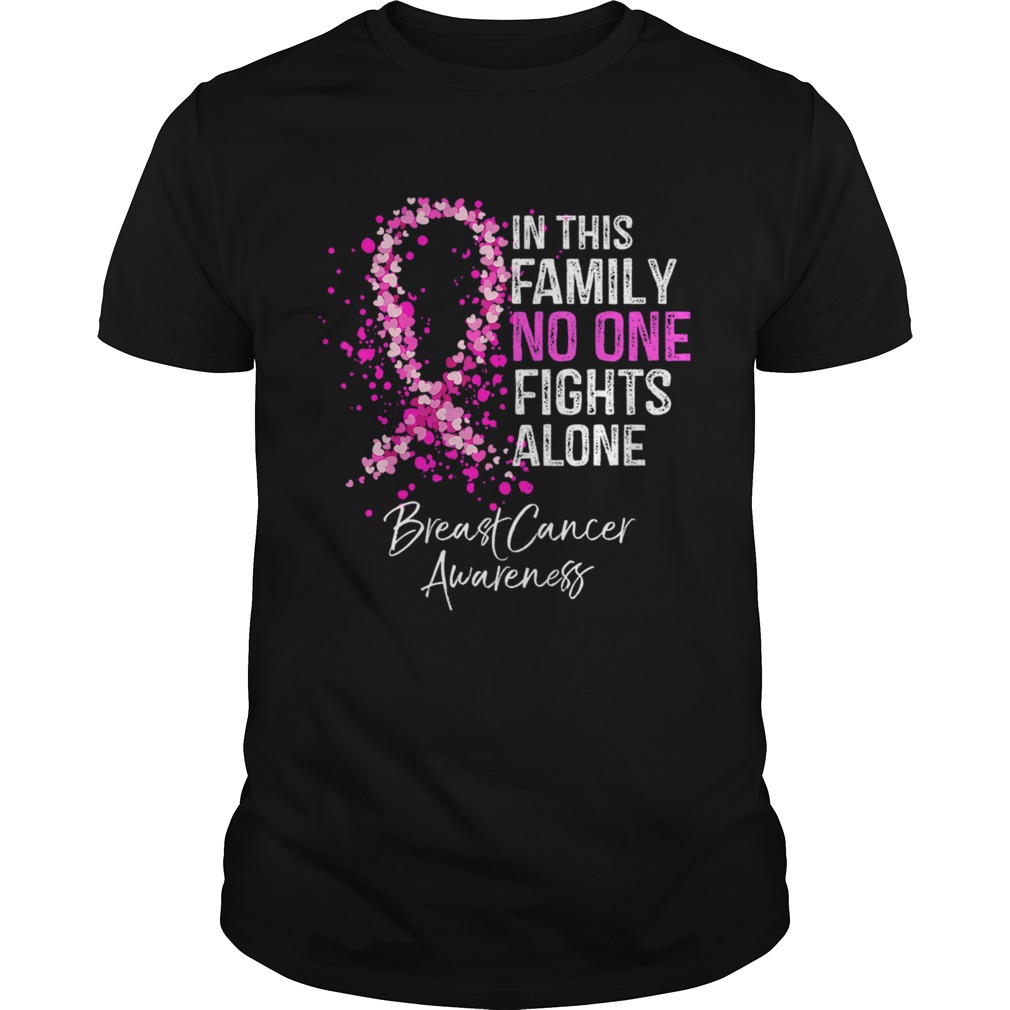 In This Family No One Fights Alone Breast Cancer Awareness TShirt In This Family No One Fights Alone Breast Cancer Awareness TShirt