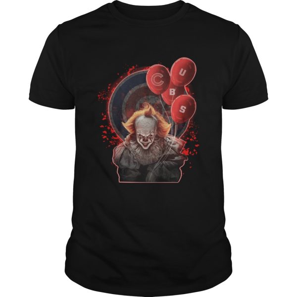 It Pennywise holding balloon Chicago Cubs shirt