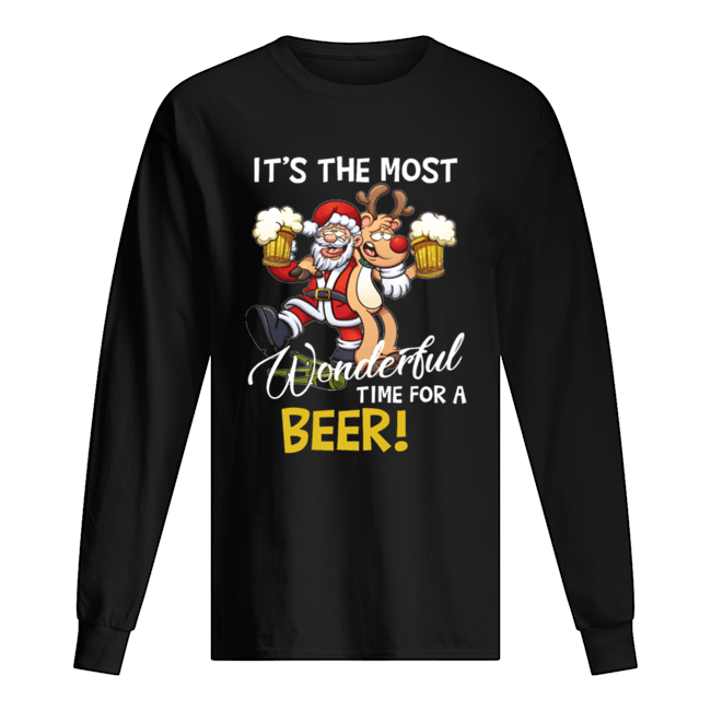 It's The Most Wonderful Time For A Beer Santa Xmas shirt It's The Most Wonderful Time For A Beer Santa Xmas shirt