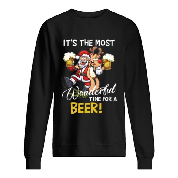 It’s The Most Wonderful Time For A Beer Santa Xmas shirt