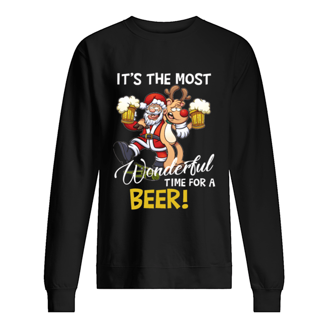 It's The Most Wonderful Time For A Beer Santa Xmas shirt It's The Most Wonderful Time For A Beer Santa Xmas shirt