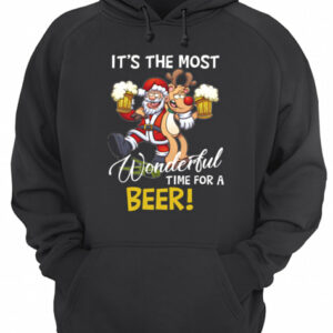 Its The Most Wonderful Time For A Beer Santa Xmas shirt 3