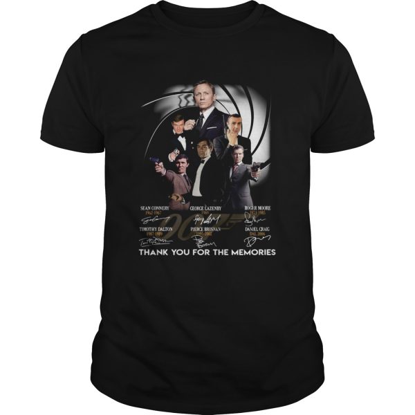 James Bond 007 Sean Connery George Lazenby Roger Moore Thank You For The Memories Signatures shirt
