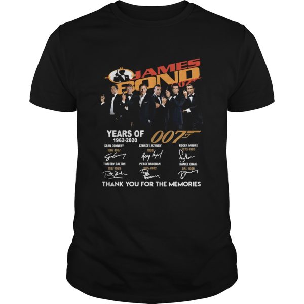 James Bond 007 Years Of 19622020 Thank You For The Memories shirt