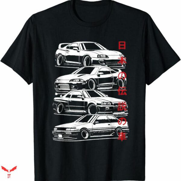 Jdm Car T-shirt Black White Style