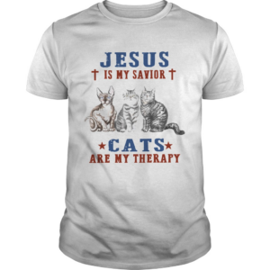 Jesus Is My Savior Cats Are My Therapy shirt