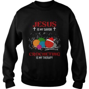 Jesus Is My Savior Crocheting Is My Therapy shirt 3