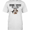 Jesus Is My Savior Germaan Shepheros Are My Therapy Cross Crown Of Thorns Dog T-Shirt