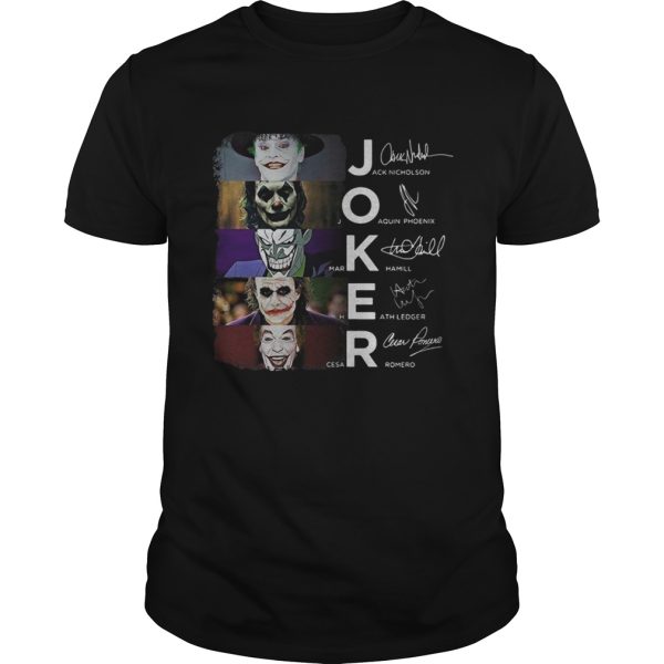 Joker all movie characters signed shirt