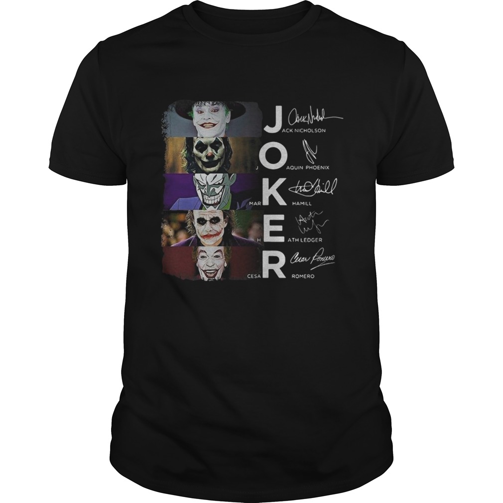 Joker all movie characters signed shirt Joker all movie characters signed shirt