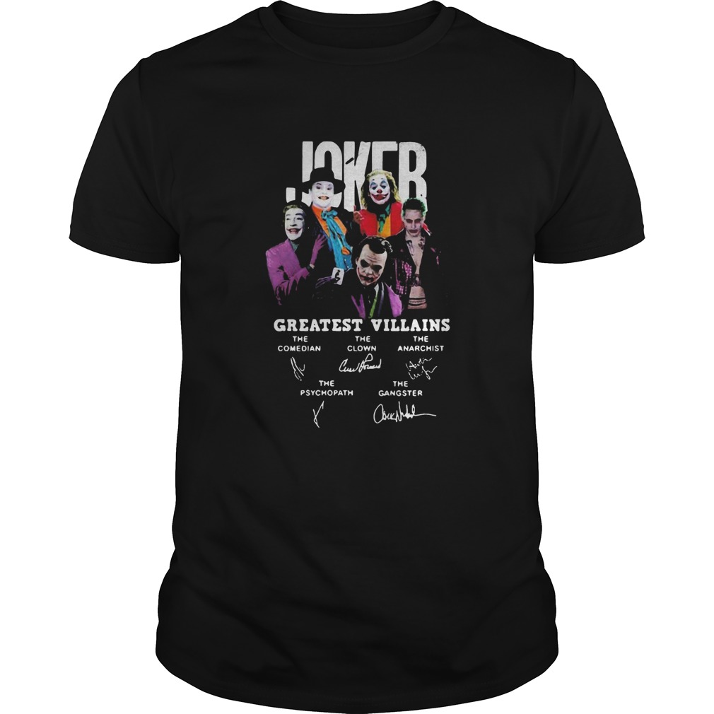 Joker greatest villains signatures shirt Joker greatest villains signatures shirt