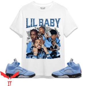 Jordan 5 UNC T-Shirt University Blue Lil Baby Match Sneaker