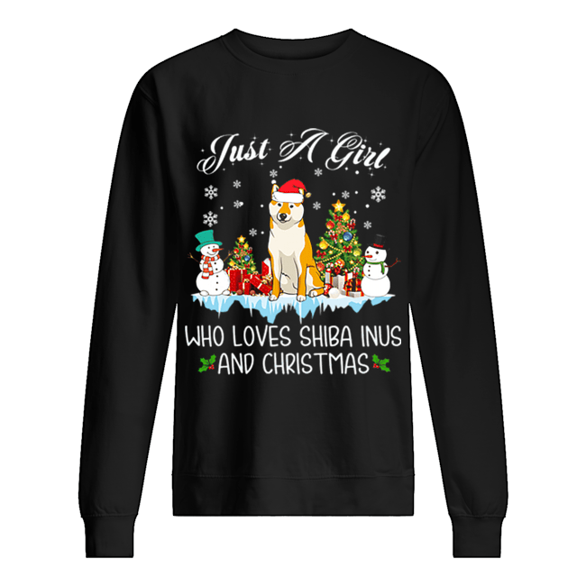 Just A Girl Loves Shiba Inu And Christmas shirt Just A Girl Loves Shiba Inu And Christmas shirt