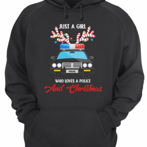 Just A Girl Who Loves Police amp Christmas shirt 3