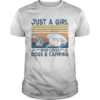 Just a girl who loves paw dogs and camping vintage retro shirt