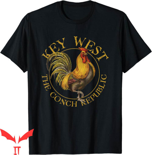 Key West T-Shirt Florida Vintage Rooster Design Souvenir