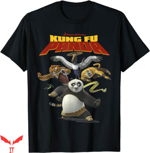Kung Fu Panda T-Shirt Action Portrait Movie Logo T-Shirt
