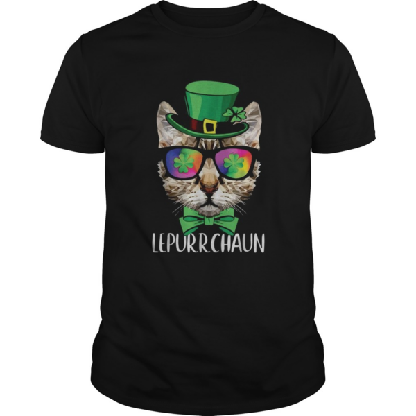 Lepurrchaun Purr Cat Sunglasses Shamrock shirt