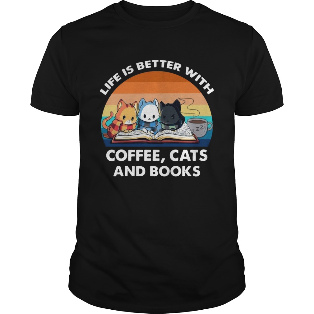 Life Better With Coffee Cats Vintage shirt Life Better With Coffee Cats Vintage shirt