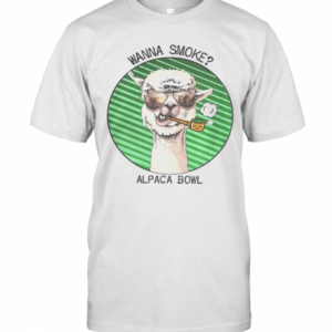 Llama Glasses Pipe Wanna Smoke Alpaca Bowl T-Shirt