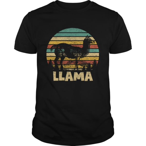 Llama Retro Sunset shirt