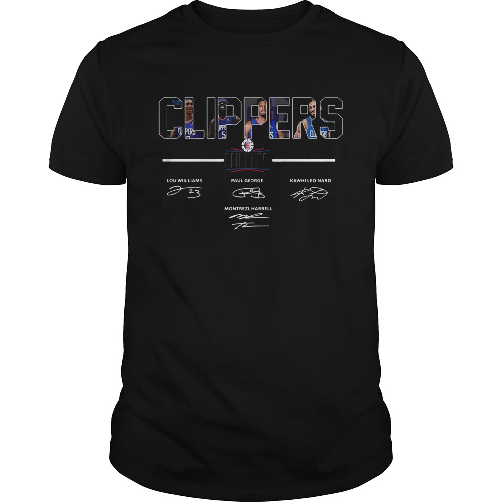 Los Angeles Clippers Lou Williams Paul George Kawhi Leonard signatures shirt Los Angeles Clippers Lou Williams Paul George Kawhi Leonard signatures shirt